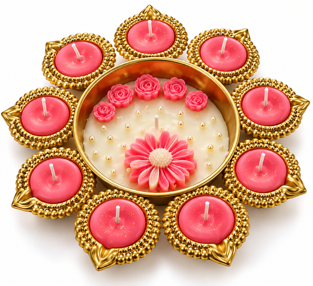 Floral Diya Set